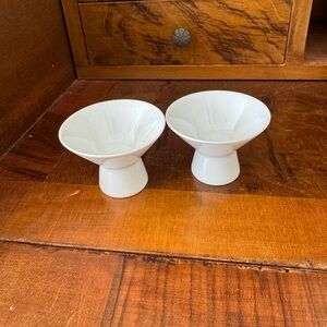 Pair of small white sake cups